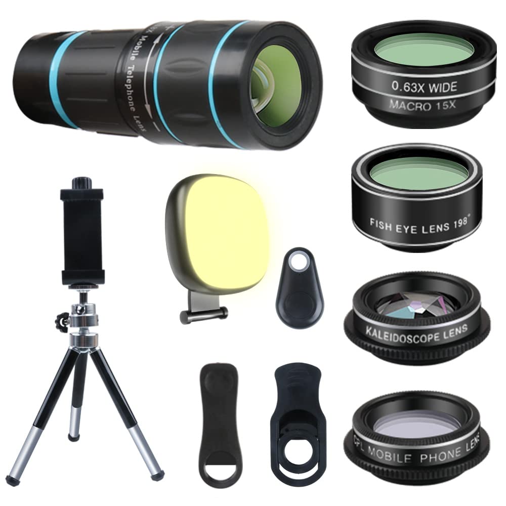 Amazon.com: Phone Camera Lens, 6 lenses+ LED Light+ Remote